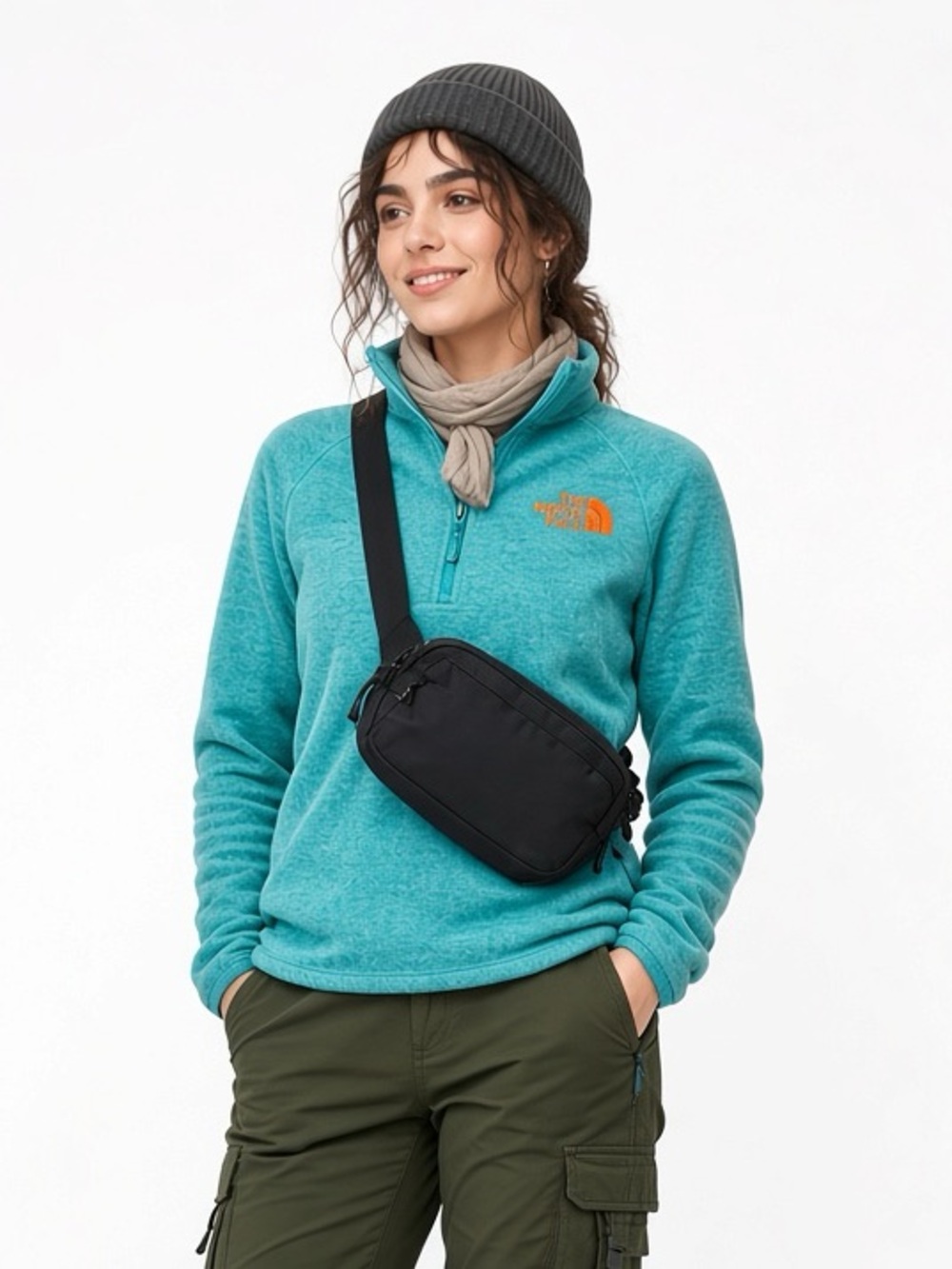 The North Face 1/4-Zip Fleece Pullover Turquoise Size XS